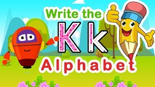 How To Write Letter K Abc Writing For Kids Write Alphabets Kids Learntv