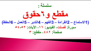 مقطع و6 حقوق (سورة فصلت الفيديو ١٦ الآيات:٥٢-٥٤) (في المصحف صفحة ٤٨٢ مقطع ٣) محمد ماضي