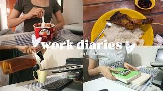 Work Diaries | Productive vlog, hybrid setup, habit tracker app, valentines leave