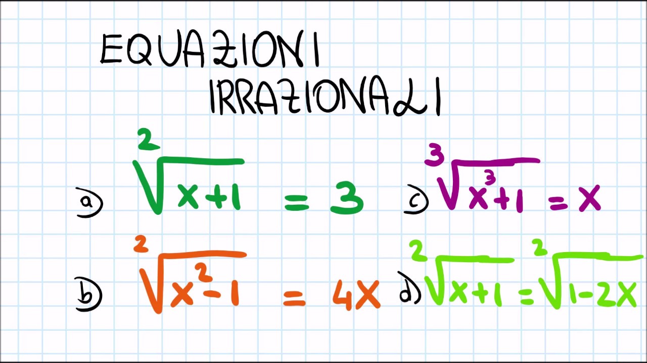 Equazioni Irrazionali ( Indice di radice dispari) YouTube Equazioni Irrazionali ( Indice di radice dispari) YouTube