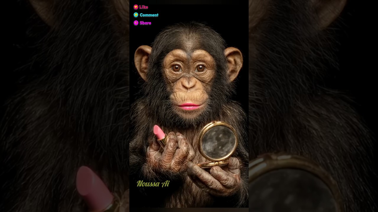 monkey doing makeup 