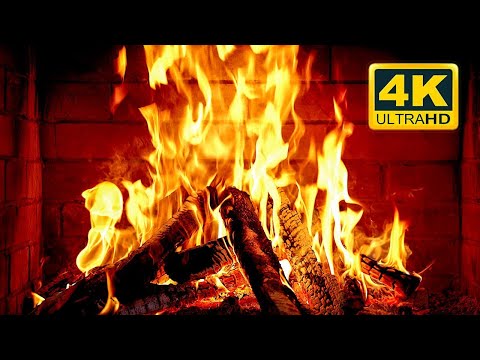 Cozy Fireplace 4K . Fireplace With Crackling Fire Sounds. Crackling Fireplace 4K