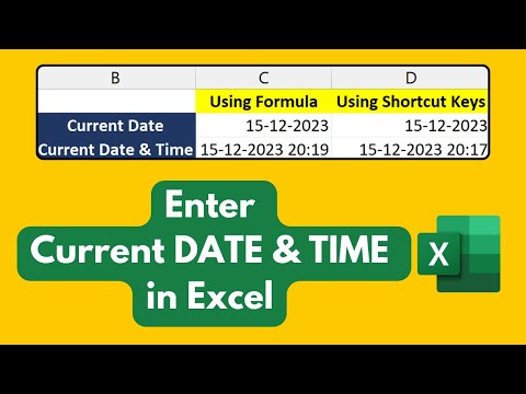 Enter Current Date and Time in Excel | Real time Date and Time update