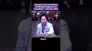 “We don’t have the moral courage to fight for our principles.” - late Sen. #miriam 🙏 #inspiration