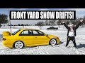 Turning my yard into a SNOW RALLY TRACK! (Ford F250 + Evo III snow day)