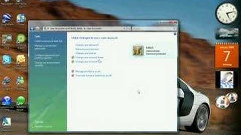How to add & remove user accounts in windows vista