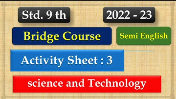 9th Class Science Bridge Course Activity 3 Semi English | Setu abhyaskram 9th class science day 3