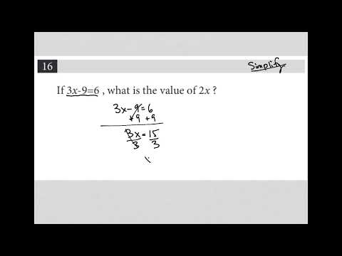 Video If 3x - 9 = 6, what is the value of 2x ? - youtube