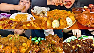 ASMR EATING SPICY CHICKEN CURRY, MUTTON CURRY, PORK, EGG | BEST INDIAN FOOD MUKBANG |Foodie India|