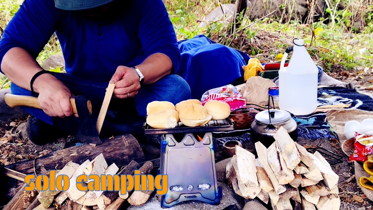 SOLO TREKKING, BUSHCRAFT, BACKPACKING, CAMPING, COOK NOODLES AND TOSTED BREAD 