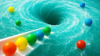 Marble Run Race 1000 Marbles Rain Gutter VS Mega Whirlpool ASMR Amakandu
