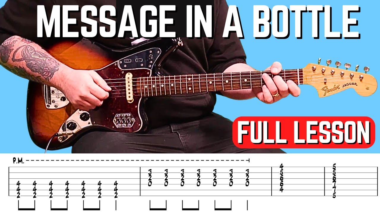 How To Play Message In A Bottle on Guitar | The Police Guitar Tutorial | Free Downloadable Tabs