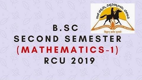 B.Sc 2nd Semester M1 Question paper | RCU 2019