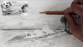 How to draw Seascape / follow along drawing lesson