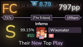 8.8⭐ Wixonater | 9mm Parabellum Bullet - Inferno [The Eclipse] +HR 99.15% (#10 797pp FC) - osu!