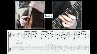 Voilà (Chorus) - Barbara Pravi, easy version with capo V, with tabs and slices