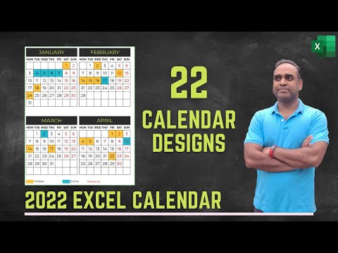 Create your own calendars - 2022 Excel Calendar Template