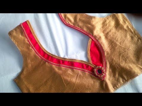 simple and easy  one side neck designe blouse  cutting and stitching