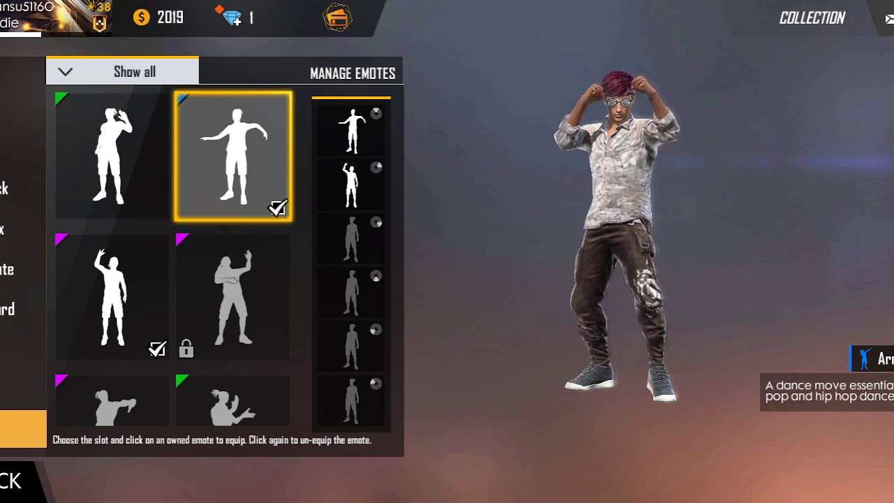 All emotes in free fire - YouTube