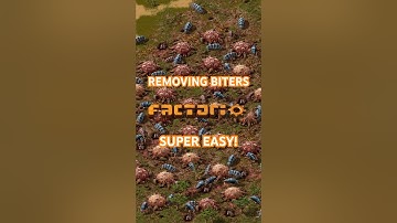Early game biter nest removal made EASY! #factorio #factoriospaceage