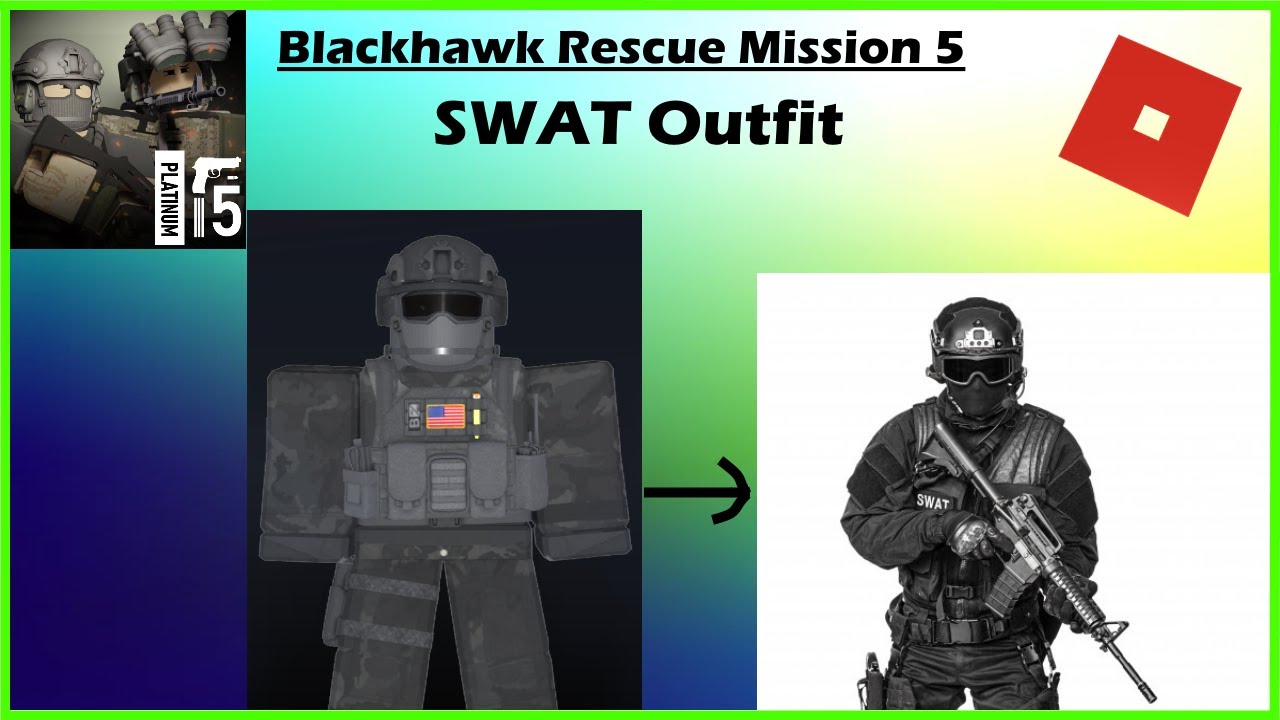 Roblox How To Make A Swat Outfit In Blackhawk Rescue Mission 5 Youtube - swat clothing roblox