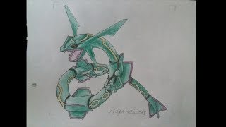 Drawing Rayquaza by Hand [Timelapse] PokéSketch #1