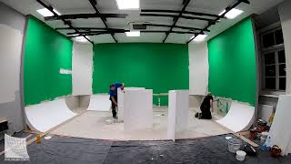How to build a Cyclorama / Cyc Wall / Green box U-shape (KUL - digital TV lab) Lublin PL