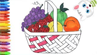 الرسم والتلوين للأطفال | كيفية رسم صندوق الفاكهة مع ميمي | الرسم للأطفال | الأطفال ألوان الفيديو
