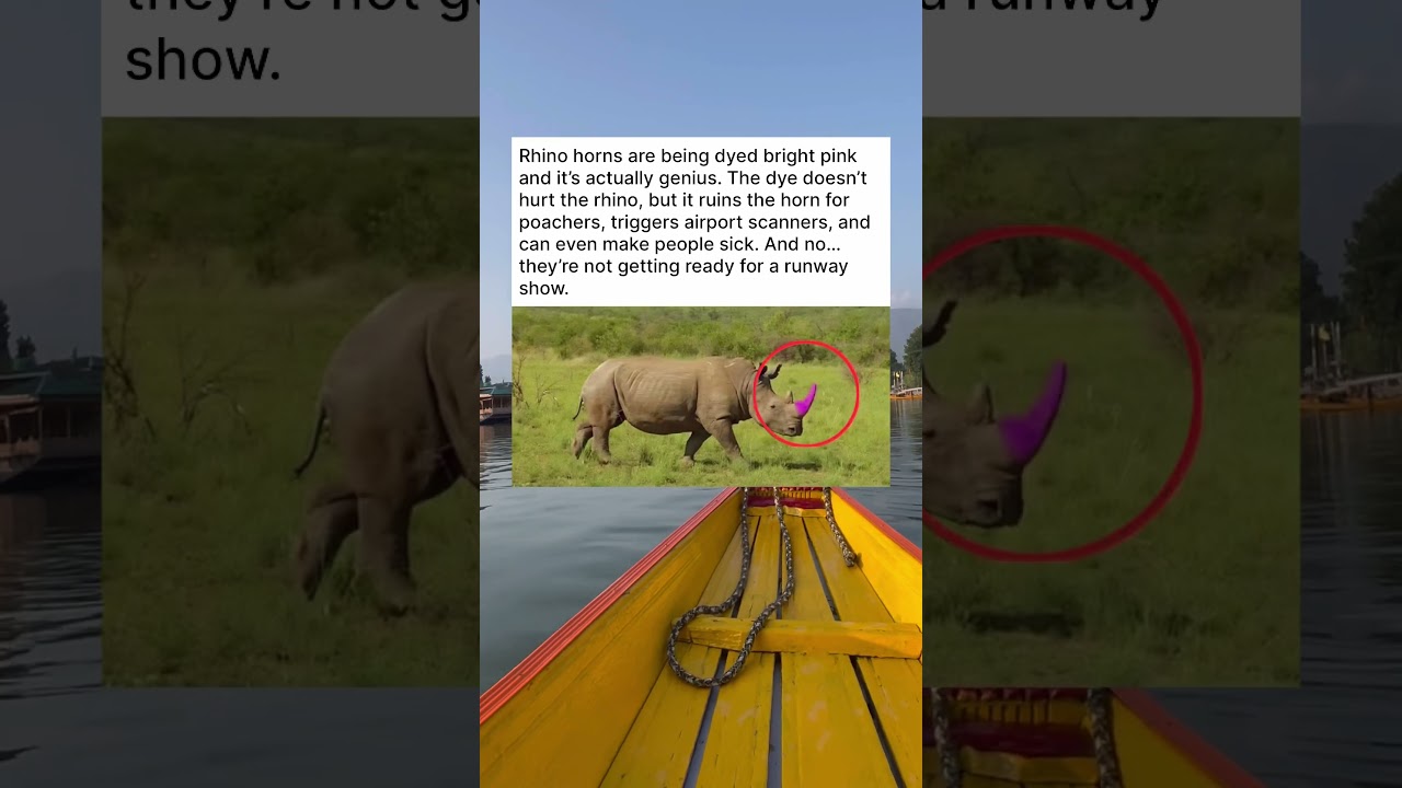 They’re dyeing rhino horns pink. And its absolutely genuis!!