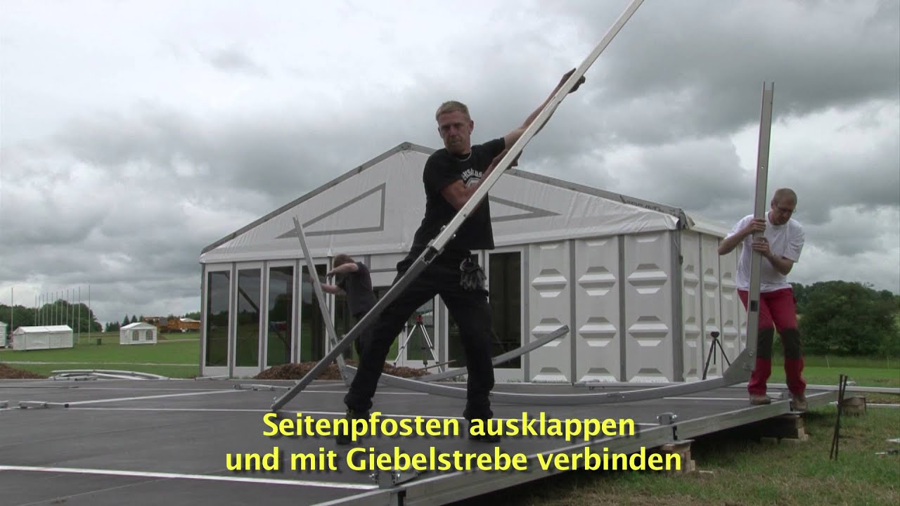Zeltaufbau grosses Messezelt