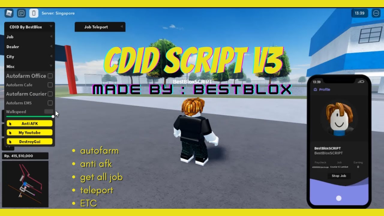 CAR DRIVING INDONESIA CDID SCRIPT | AUTOFARM, TELEPORT, ANTI AFK, ETC ...