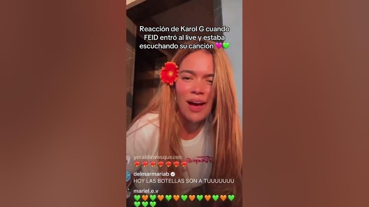 Karol G estaba escuchando verano rosa cuando entra FEID 💚🩷 @KarolG