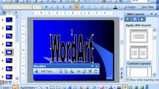 PowerPoint 2003 Tutorial Inserting WordArt Microsoft Training Lesson 19.5