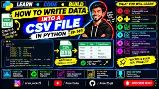How to Write Data into a CSV File in Python | EP-149