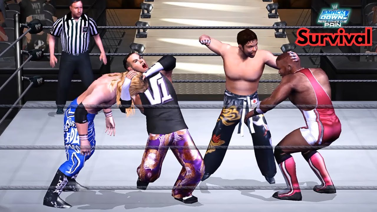 Tajiri vs Edge vs Shelton vs Matt Hardy | Survival | WWE Smackdown Here Comes The Pain