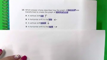 Algebra I STAAR 2022: Question 13: Translations