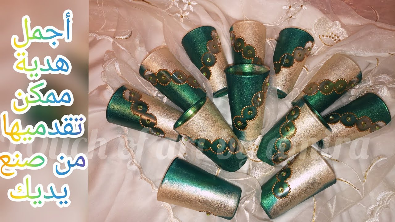 #diy#cadence#craft#handmade   فن الصباغة على الزجاج.😍كؤوس شاي مغربية