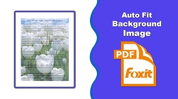 How to auto fit a background image to a pdf file in Foxit PDF Editor