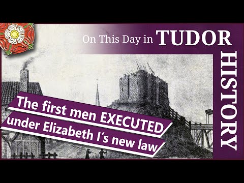 November 26 - The first men executed under Elizabeth I's new law