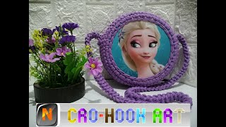 كروشيه شنطه أطفال مدوره بوش خشب|Crochet wooden circle bag for children
