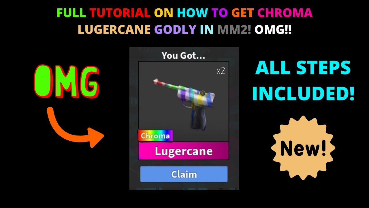 How To Get Chroma Lugercane In Roblox Mm2 For Free Full Tutorial