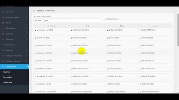 Configurações  permissões e cadastro de Usuários SIGLOC