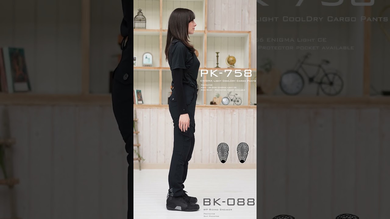 PK-758 ENIGMA Light COOLDRY カーゴパンツ, BK-088 WPライディング
