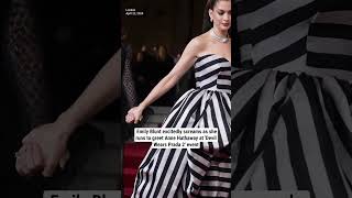 Emily Blunt excitedly screams as she runs to greet Anne Hathaway at 'Devil Wears Prada 2' event