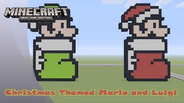 Minecraft: Pixel Art Tutorial and Showcase: Christmas Themed Mario and Luigi