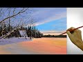 How to Paint Winter Frozen Lake in Acrylics / Time-lapse / JMLisondra