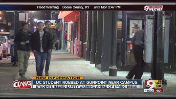 University of Cincinnati advising students not to let guard down just because it