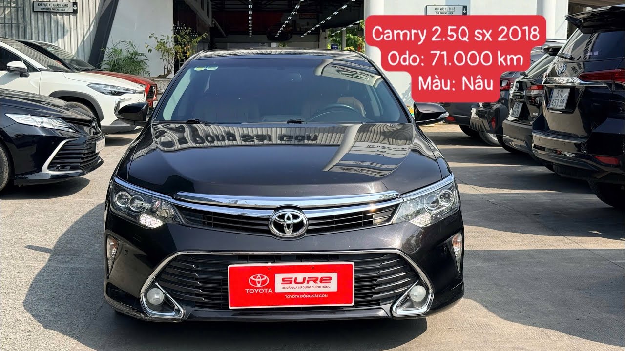 Camry 2.5Q sản xuất 2018 màu Nâu sedan hạng D cao cấp, xe chạy 71.000 km 1 đời chủ ở HCM