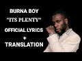 Burna boy Its Plenty Lyrics Translation   meaning