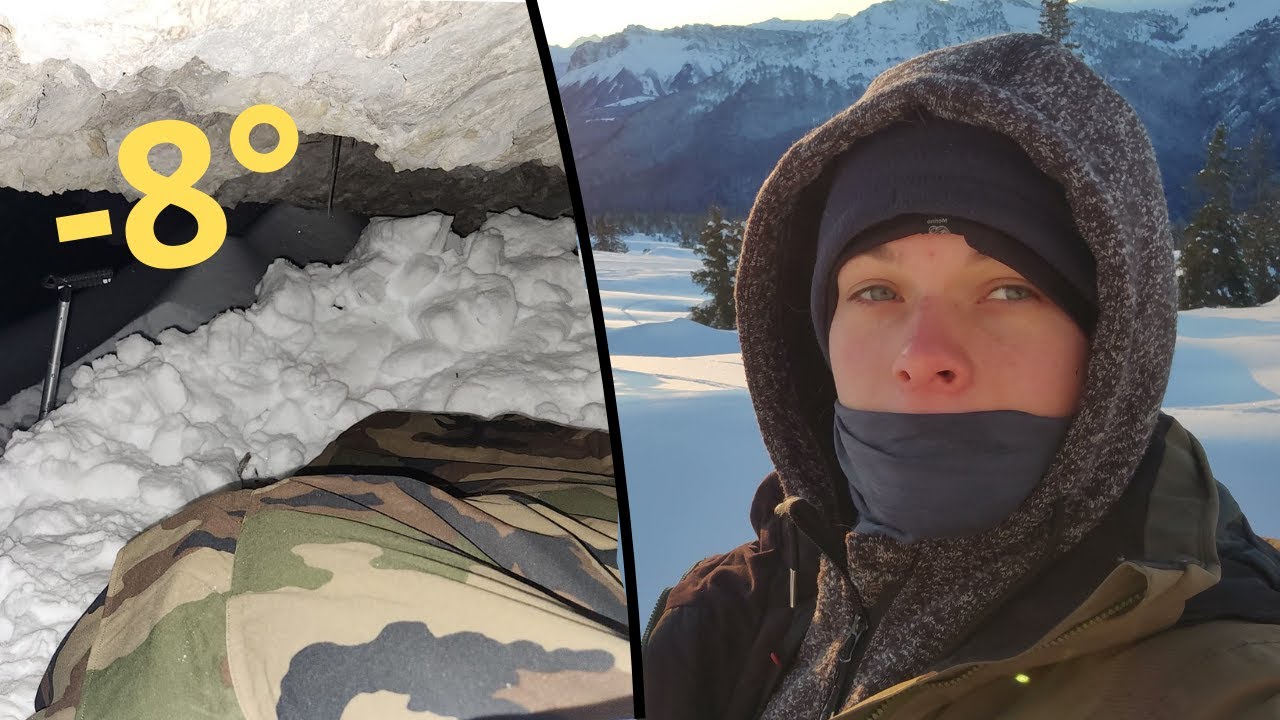 Bivouac SEULE en HIVER sans tente à -8° 🥶 ! Je teste mon matériel